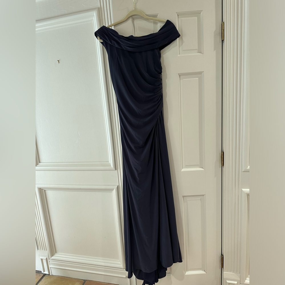 Mac Duggal 26517 Charcoal Gray Ruched One-Shoulder Trumpet Gown - Picture 5 of 7
